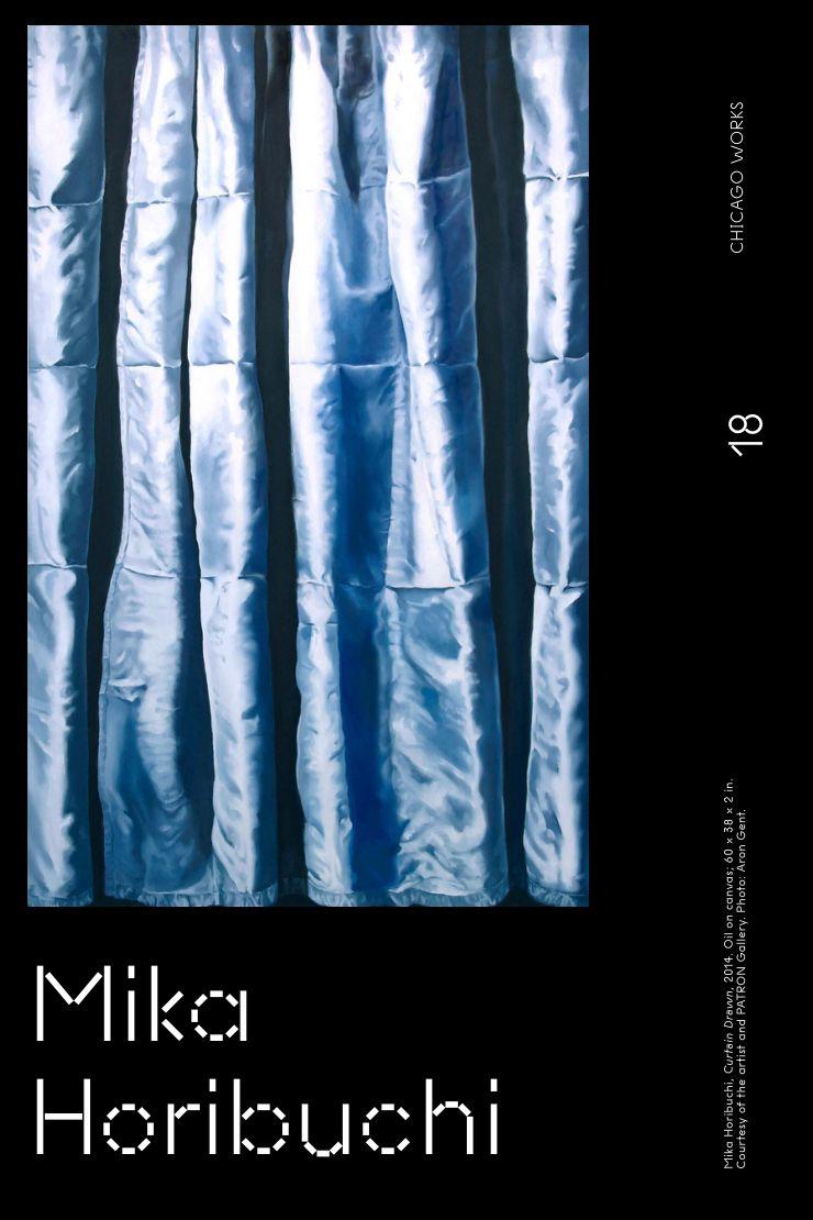 A brochure cover shows shiny blue, curtain-like fabric gently folding across a black background.