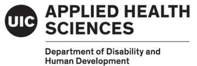 UIC Applied Health Sciences Department of Disability and Human Development