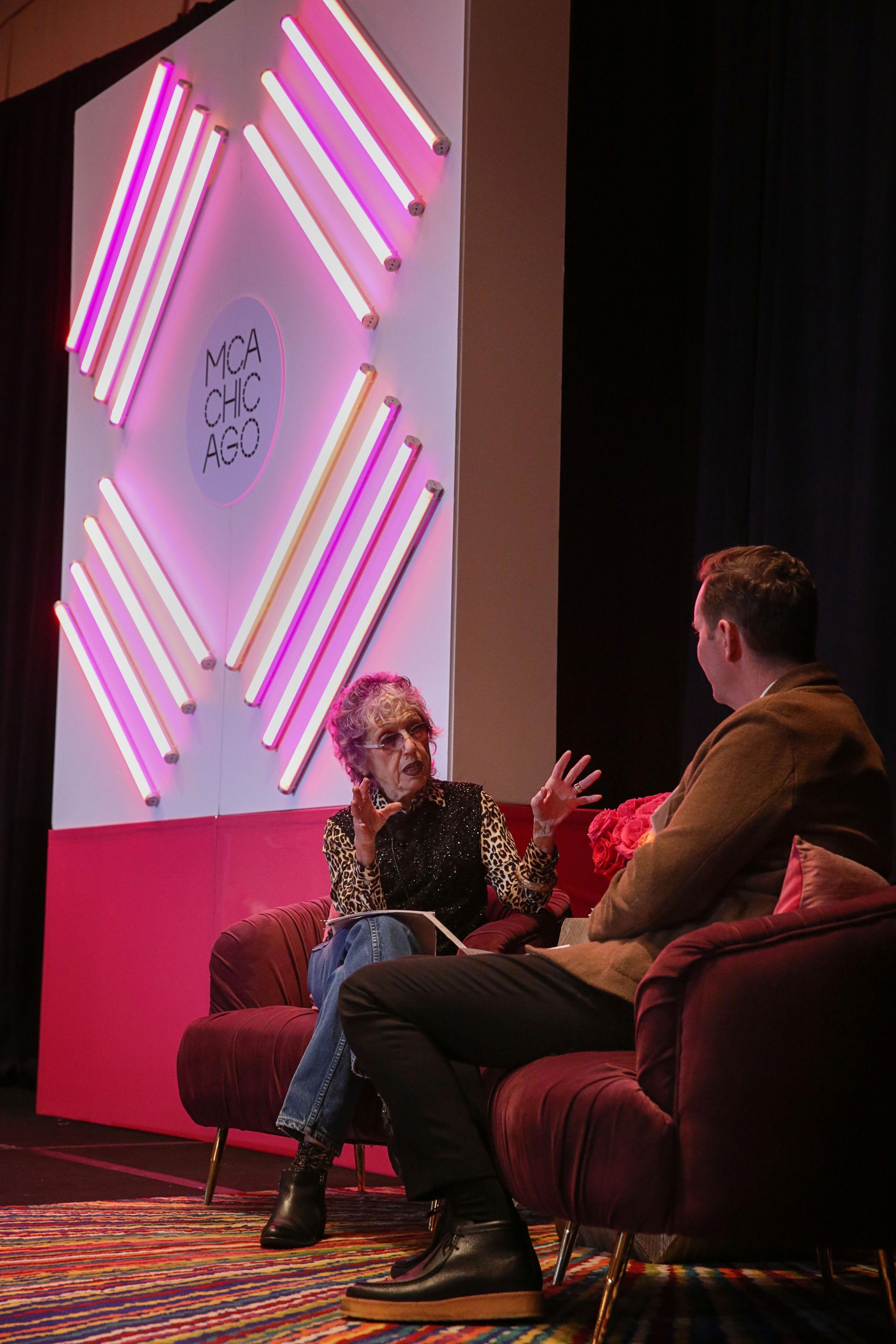 Judy Chicago and Michael Darling in conversation at 2019 Visionary Luncheon